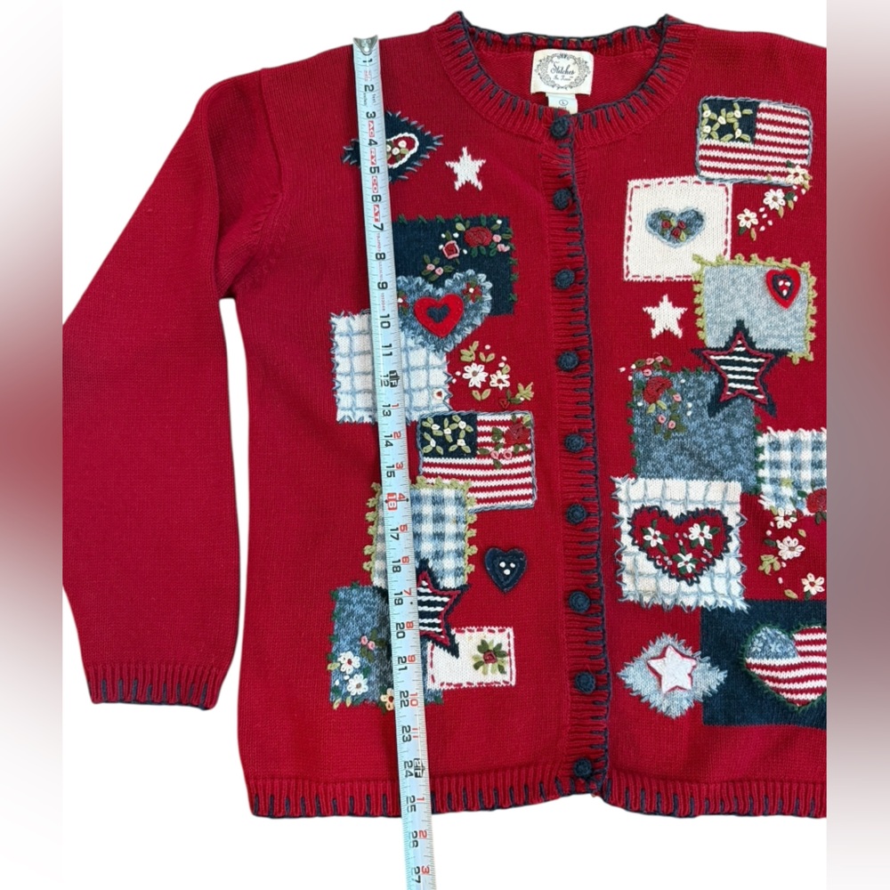 Vintage Stitches in Time Patchwork Embroidered He… - image 11